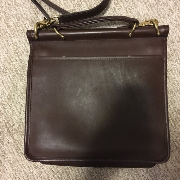 Vintage Coach Willis Dark Brown Leather Cross-Body Satchel Bag - Picture 2 of 4